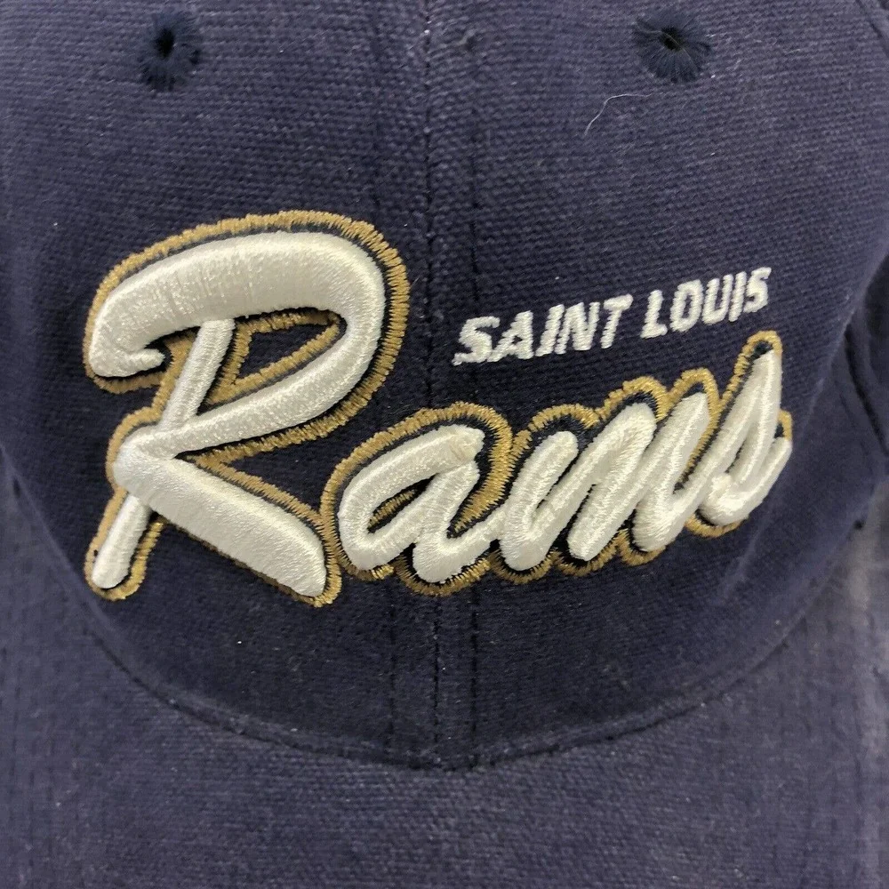 Reebok NFL St Louis Los Angeles Rams Hat Cap Script Football Adjustable OSFM